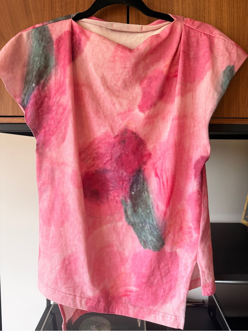 Isabel Marant Sebani Watercolor Tee, Pink Floral Print, Size FR 38 (US 6)